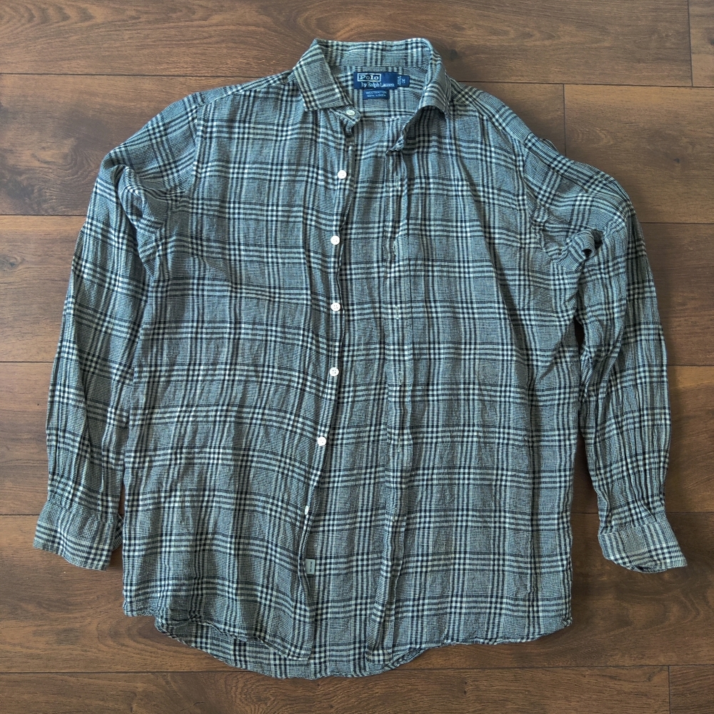 Plaid Polo button up (by Ralph Lauren)